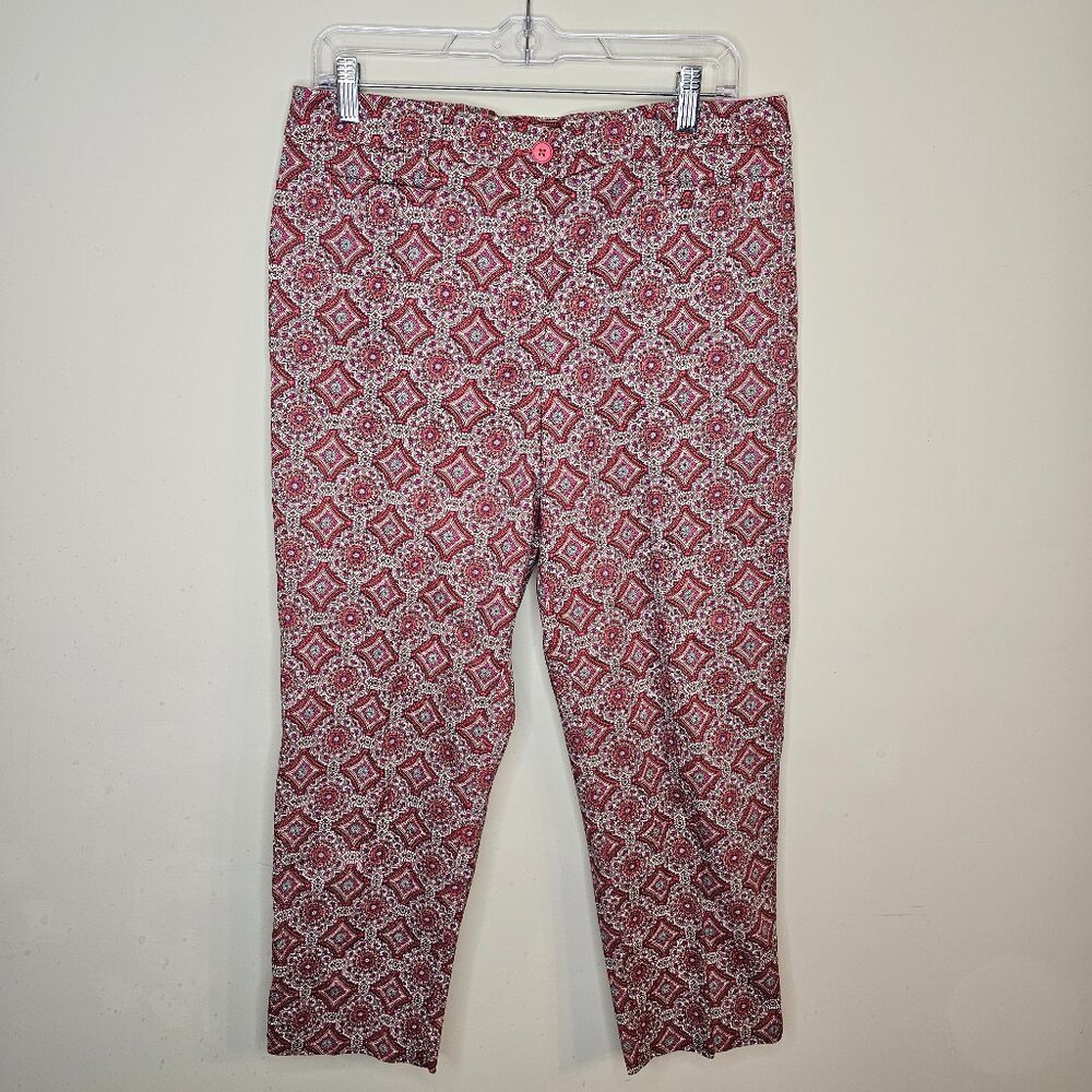 Women's Talbots Ankle Pants Geometric‎ Shades of Pink Size 12